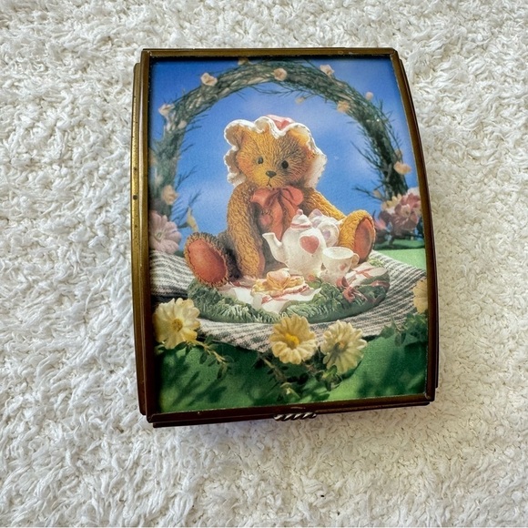 Handcrafted via vermont jewelry box trinket bear picnic cottagecore kitsch - Picture 14 of 14